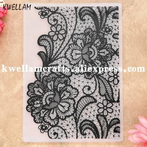 Flowers Lace Plastic Embossing Folder For Scrapbook DIY Album Card Tool Plastic Template Embossing Tool KW9112516