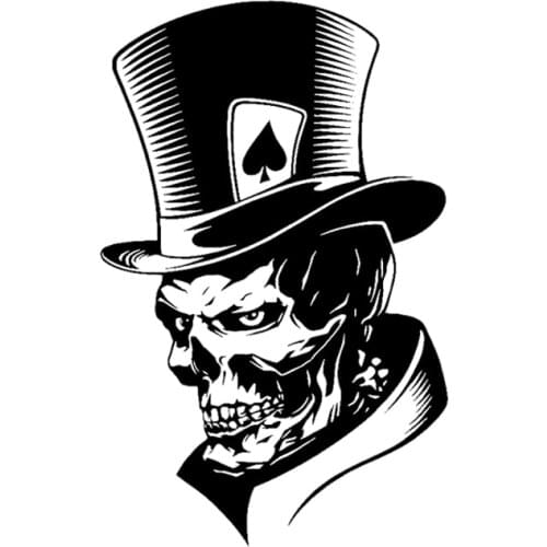 Dawasaru Lovely Joker Skull Playing Cards Car Sticker Personalized Decal Laptop Truck Motorcycle Auto Accessories PVC,17cm*11cm