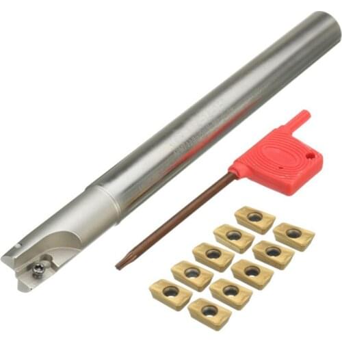 1pc 150mm Shank Lathe Turning Tool Holder 300R C14-14-150 Boring Bar + 10pcs APMT1135PDER Inserts With T8 Wrench