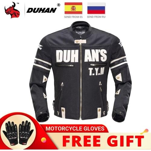 DUHAN Summer Motorcycle Jacket Men Breathable Mesh Riding Moto Jacket Motorcycle Body Armor Protector Moto Cross Clothing