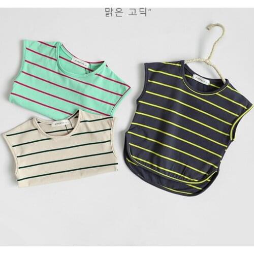 Baby Boy Girls T Shirts Tops New Kids Casual T-shirt Cotton Tees Baby Sleeveless T-Shirt Summer Vest Tee Free Drop Shipping