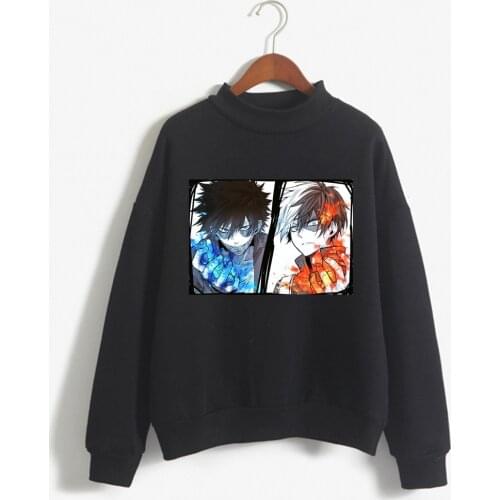 Harajuku Anime My Hero Academia Dabi Shoto Todoroki Print Streetswear Hoodies Womens Clothes