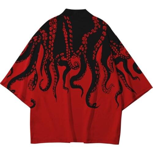 Japanese Style Adult Kimono Tops Print Yukata Haori Cardigan Classic Samurai Cosplay Costumes Asian Women Men Shirt Loose Blouse