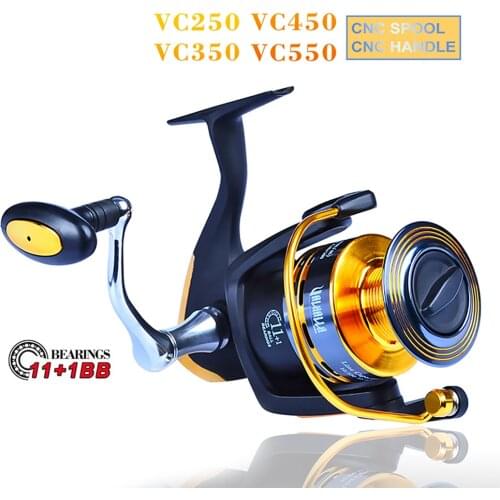 Fishing Spinning Reels Spinning Reel with Large Spool 13KG Max Drag Freshwater 11+1BB Spinning Fishing Reel
