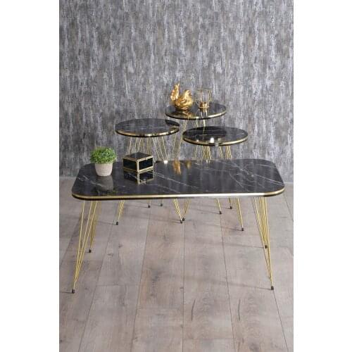 Zigon Coffee Table And Medium Coffee Table Set Kr Double Gold Bendir Tel