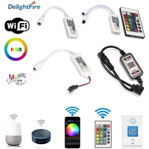 WIFI RGB RGBW Controller DC 5V 12V 24V Music Controller 16 Million Colors Magic Home WiFi LED Controller For RGB RGBW LED Strip