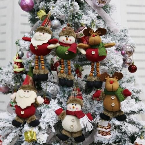 Happy New Year Christmas Ornaments DIY Xmas Gift Santa Claus Snowman Tree Pendant Doll Hang Decorations for Home Noel Natal