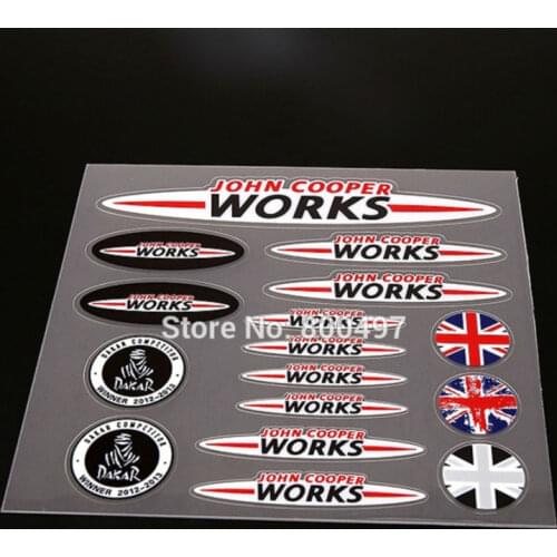 New Style Car Styling Window Rearview Mirror Door Handle Car Body Stickers Decoration Decal Set for Mini JCW John Cooper Works