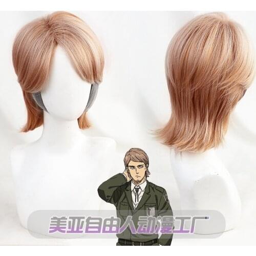 The Final Season Attack on Titan Jean Kirstein Cosplay Wig Short Layered Brown Mixed Cosplay Wig Heat Resistant Hair + Wig Cap