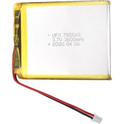 755568 3.7v 3600mAh polymer battery backup power supply, medical equipment, etc
