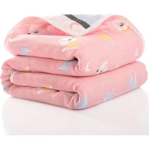 Six-Layer Gauze Cotton Baby Receiving Blanket Infant Kids Swaddle Wrap Blanket Sleeping Warm Quilt Bed Cover Muslin Baby Blanket
