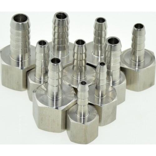 6mm 10mm 12mm Hose Barb Tail 1/4" 1/2"Inch BSP Female Thread Connector Joint Pipe Fitting SS 304 Stainless Steel Coupler Adapter