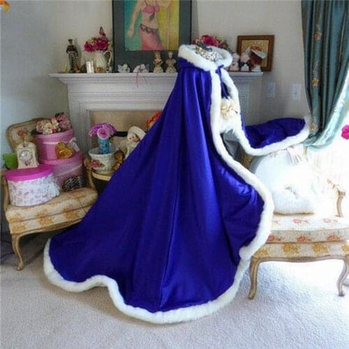 Victorian Bridal Cape Satin Wedding Cloak Hooded with Faux Fur Trim Christmas Cape Handmade Medieval Cloak Shawl Jacket