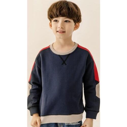 Letter Print Sweatshirt For 3 - 12 Years For Boys Soft Cotton Pullovers Long Sleeve O Neck Hoodies Autumn Spring Street Top