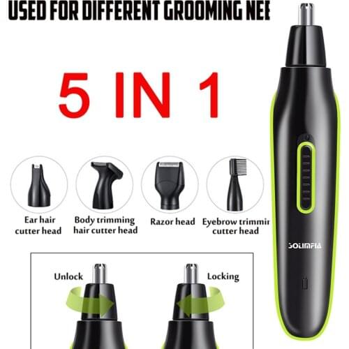 5 in1 Electric Nose Ear Trimmer For Men Shaver Rechargeable Hair Removal Eyebrow Trimer Safety Product Shaving Machine Face Care