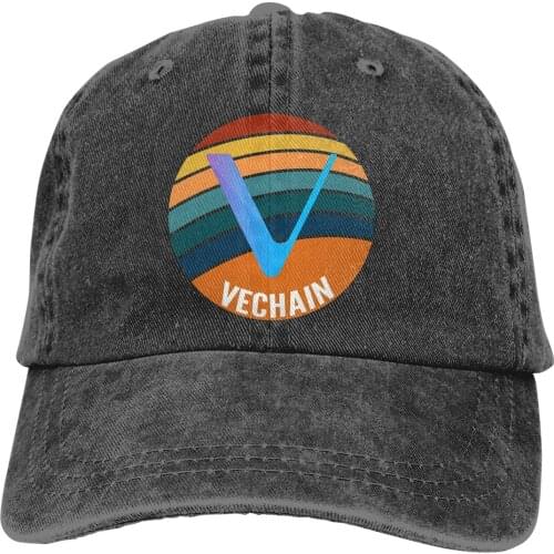 VET Oval Sunset The Baseball Cap Peaked capt Sport Unisex Outdoor Custom VeChain Coin VET Cryptocurrency Hats