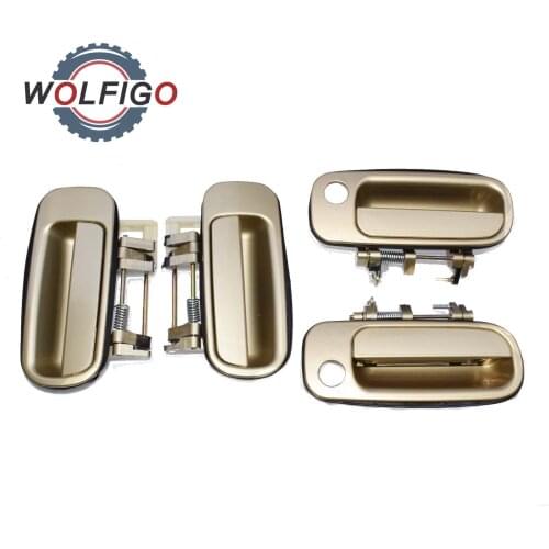 WOLFIGO Set of 4pcs Beige Outside Door Handle for Toyota Camry 1992-1996 69220-33020 6921033010 6924033010 6923033010