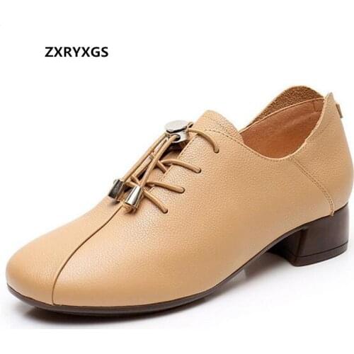 2020 New Elegance Fashion Top Cowhide Deep Mouth Genuine Leather Shoes Woman High Heels Comfortable Casual Shoes Womans Shoes