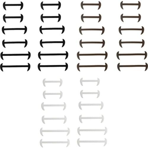 12 Pcs/Set Men/Women Elastic Silicone Shoe Lace Leather Shoes Lazy No Tie Shoelaces 3 Colors