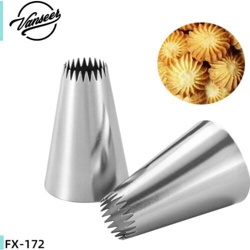 #172 Large Open Star Piping Nozzle Cupcake Cake Decorating Tools Stainless Steel Icing Cream Nozzles Bakeware Pastry Tips