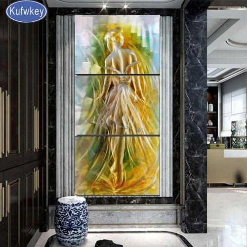 3 Piece set Ballet Girl diamond painting full drill mosaic diamond handmade new diamond embroidery angels wall stickers