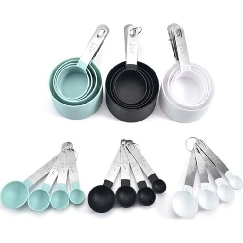 4Pcs Multi Purpose Spoons/Cup Measuring Tools PP Baking Accessories Stainless Steel/Plastic Handle Kitchen Gadgets