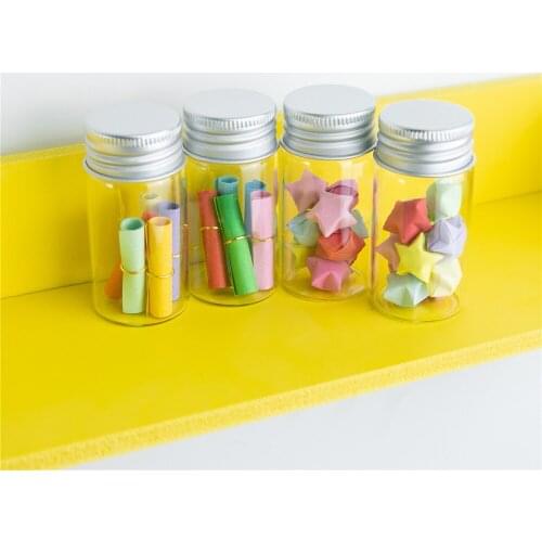 50 pcs 30x60 mm 25 ml Aluminum Screw Cap Glass Bottles Personal Care Olive Oil Jars Wishing Stars Vials Candy Jars