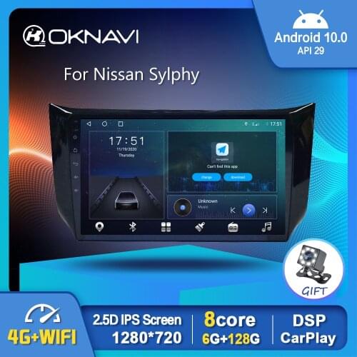 Android 10 Smart Car Radio Video Player For Nissan Sylphy 2012-2016 2017 Auto Multimedia GPS Stereo Carplay 4G Rear View No DVD