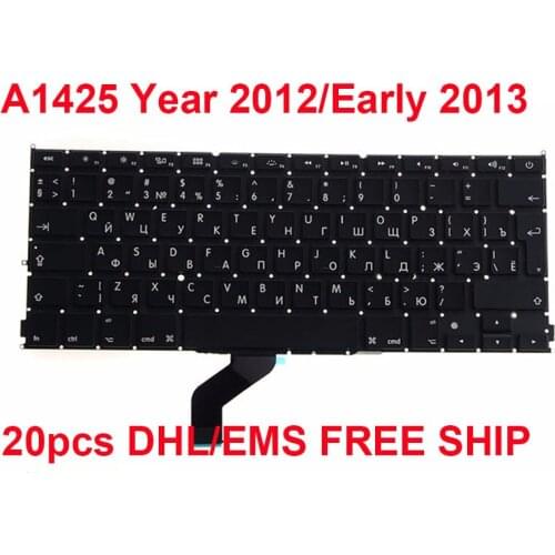 FREE DHL/EMS 20pcs New Keyboard For Macbook Pro Retina 13-inch Russian RU Keyboard Replacement Year 2012/Early 2013