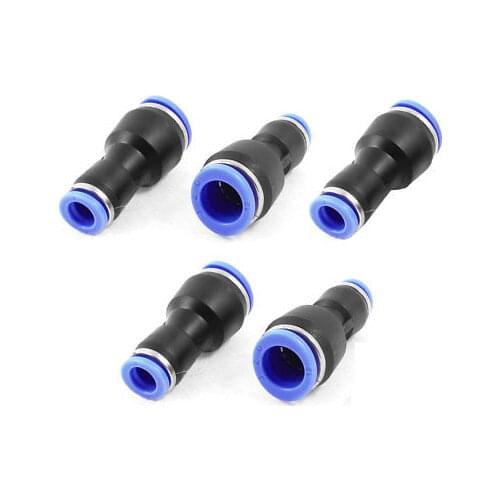 5 Pcs Air Pneumatic 12mm to 8mm Straight Puch in Connectors Quick Fittings