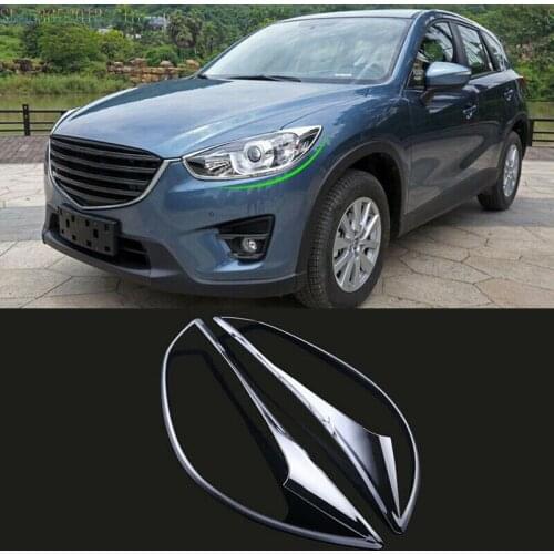 For Mazda CX-5 CX5 2012-2016 ABS Chrome Front Head Light Lamp Cover Trim 2pcs Auto parts Car modification