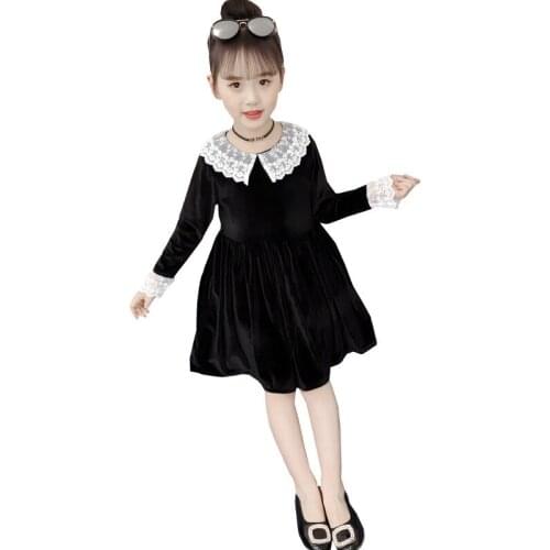 Elegant Girl Dress Kids Party Costume 3-12 Years Birthday Girls Dresses Long Sleeve Kids Evening Dress Spring Children Clothing