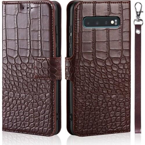 Flip Case For Samsung Galaxy S10 SM-G9730 Phone Cover Original Crocodile Texture Leather Coque For Samsung Galaxy S10 Plus Capa