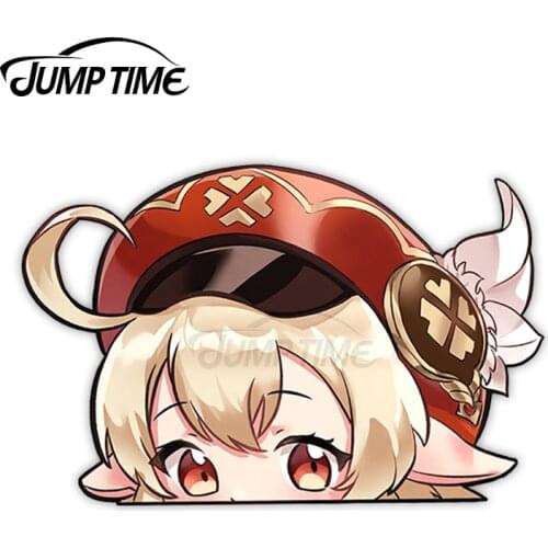 JumpTime 13 x 8.8cm Genshin Impact Klee Peeker Car Stickers Waterproof 3D Sticker Bumper Custom Printing Window Decal Decor