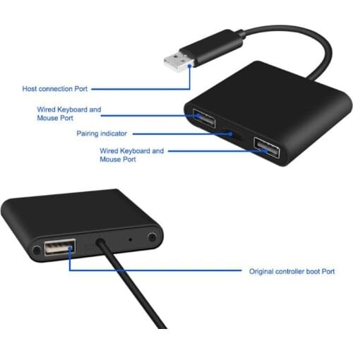 Keyboard Mouse Mice Conversion Receiver For XBOXONE/PS4/Switch Host Plug And Play Receiver Adapter Converter Device