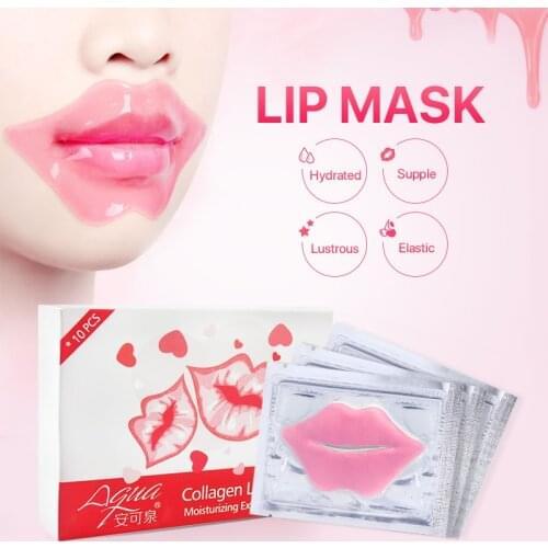 AUQUEST Lip Mask Pink Collagen Hydrogel Lip Plumper Patches Moisturizing Dry Skin Repair Hydrated Skin Care