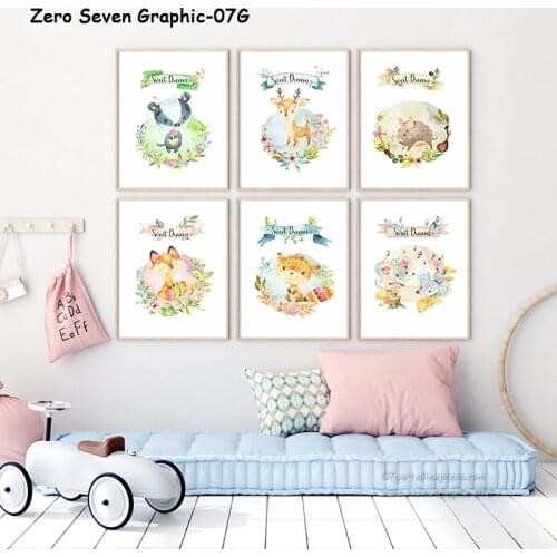 Cute Watercolor Animal Squirrel Wild Boar Fox Canvas Painting Posters And Prints Baby Room Wall Art Pictures Home Decoration