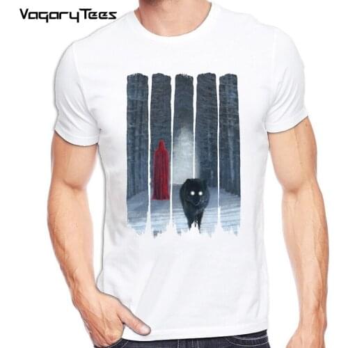 Best Create t shirt 2019 Harajuku Men t-shirt Little red riding hood T-Shirt funny wolf design T Shirt