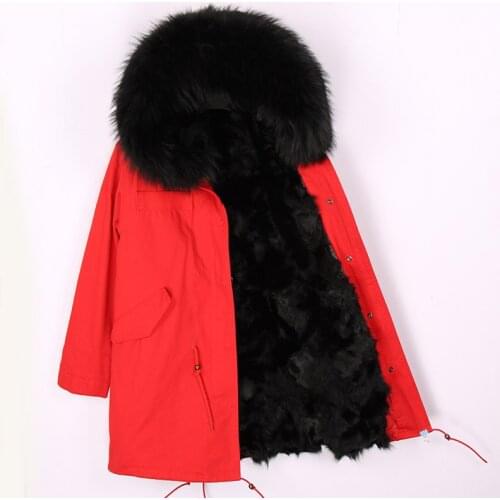 2020 winter thick jacket real natural fur coat raccoon fur collar hooded fox fur liner warm outwear mans clothing long parka