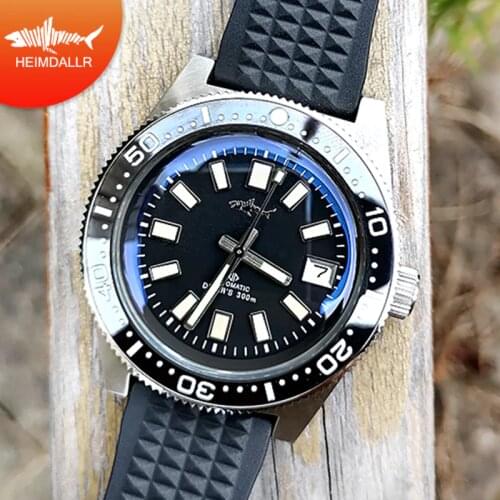 HEIMDALLR NH35 Mens Diver Watch Stainless Steel Japan Movement Automatic Wayches 300M Waterproof Luminous Mechanical Watch