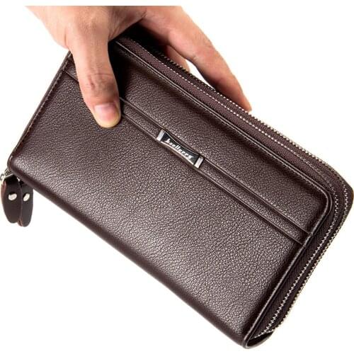 Wholesale Baellerry Luxury Brand Men Wallets Long Clutch Purse Large Capacity Male PU Leather Wallet Men 30PCS/lot