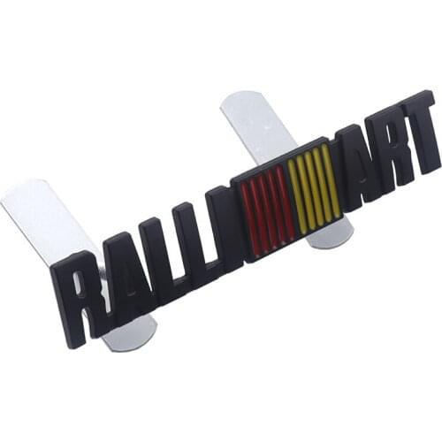 Auto 3D Metal Hood Front Grille Badge Ralliart Emblem Sticker for mitsubishi asx lancer outlander galant pajero Car styling