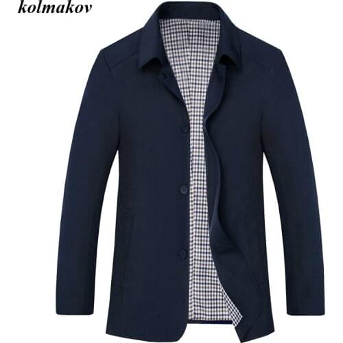 New Autumn Style Men Boutique Leisure Jacket Business Casual Solid Turn-down Collar Loose Jacket Coat Plus Size M-5XL