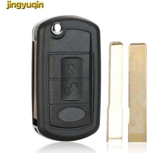 Jingyuqin Remote Flip Car Key Shell For LAND ROVER Range Rover Sport LR3 Discovery Evoque HU92HU101 Fob Replacement 3 Buttons