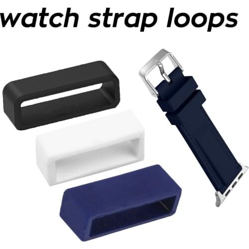 3pc Watch Strap Loops 12 14 16 18 20 22 24 26 28 30mm Silicone Watch Band Rubber Ring Loop Watch Accessories Clasp Holder Locker