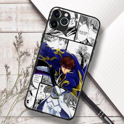 Suzaku Kururugi Code Geass anime Soft TPU Glass Phone Case for IPhone SE 6s 7 8 Plus X Xr Xs 11 12 Mini Pro Max Samsung