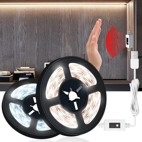 LED Light Strip Motion Sensor Switch Hand Sweep Sensor and Dimmable USB DC 5V SMD2835 Lamp for Bedroom Kitchen Bathroom Lighting