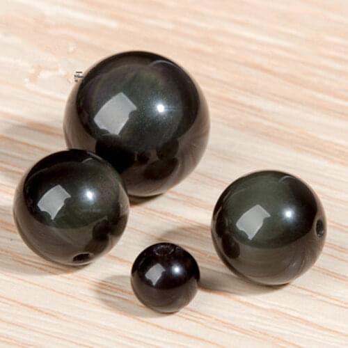 TSB0403 Natural Obsidian Round Loose Beads with Eye 6mm 8mm 12mm 14mm 16mm 10beads lot