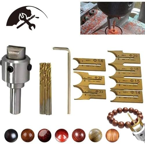 Carbide Ball Blade Woodworking Milling Cutter Molding Tool Beads Router Bit Drills Bit Set 14-25Mm 16Pcs