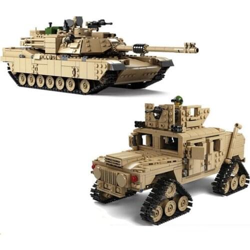 Military Theme Tank Building Blocks technic M1A2 ABRAMS MBT 1 Change 2 Toy Tank Models Christmas Toys